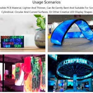 waveshare Flexible RGB Full Color LED Matrix Panel 96x48 4608 RGB LEDs, 2.5mm Pitch, Adjustable Brightness and Bendable PCB,Compatible with Raspberry Pi/Raspberry Pi Pico / ESP32