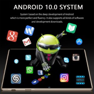 Tablet Computer, Android 10.0 Operating System 10.1-inch HD Display Octa Core Processor 4GB RAM and 32GB ROM TF Expansion Support Built-in WiFi Bluetooth GPS Tablet (Gray)