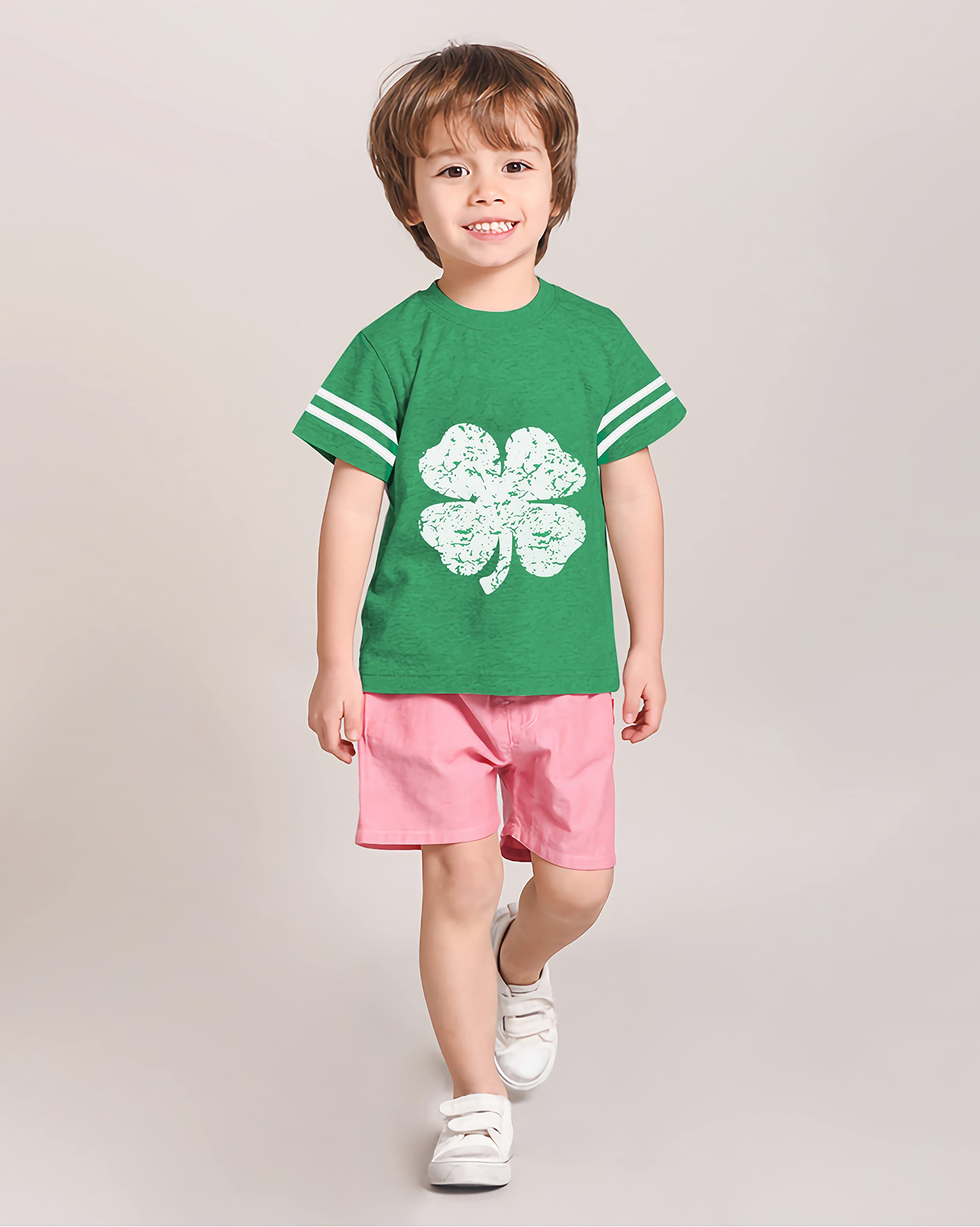 DDSOL Toddler Boy Girl St Patrick's Day Tshirt Baby Luck Green Shamrock Clover Shirt Outfit Short Sleeve Clothes Kid Saint Irish Tee Top Size 3T