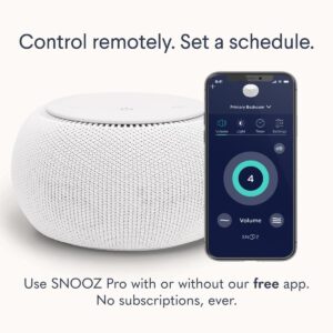 SNOOZ Pro - Smart White Noise Machine & Travel Case - Real Fan Inside, Non-Looping White Noise, Adjustable Tone & Volume - App-Based Remote Control & Sleep Timer (Cotton)