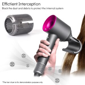 Hair Dryer Filter Replacement for Dyson Supersonic HD01 HD03 HD07 HD08 Models, Hair Dryer Outer Filter Repair Accessories (Metallic Gray)