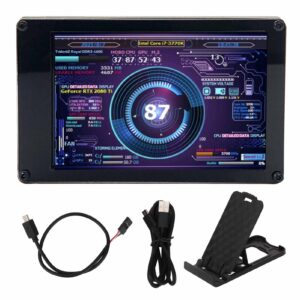 Computer Temp Monitor, 3.5in IPS USB Screen CPU GPU RAM Temperature Display PC Sensor Panel, 360° Rotation Auto Screen Shutdown for AIDA64 for RPi for Linux for Windows