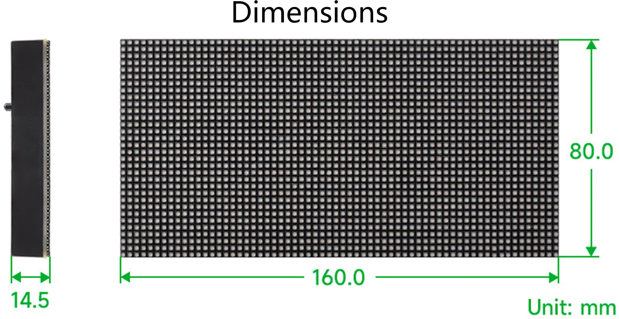 64x32 2048 RGB Full Color LED Matrix Panel 2.5mm Pitch P2.5, Display Text/Colorful Image/Animation Adjustable Brightness Chainable Design,Compatible with Raspberry Pi / Raspberry Pi Pico / ESP32