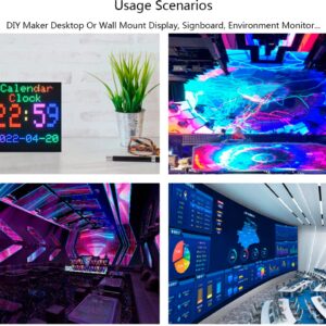 64x64 4096 Pixels RGB Full-Color LED Matrix Panel 2.5mm Pitch, Adjustable Brightness Chainable Design,Display Text/Colorful Image/Animation, Compatible with Raspberry Pi / Raspberry Pi Pico / ESP32