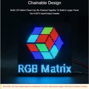 64x32 2048 RGB Full Color LED Matrix Panel 2.5mm Pitch P2.5, Display Text/Colorful Image/Animation Adjustable Brightness Chainable Design,Compatible with Raspberry Pi / Raspberry Pi Pico / ESP32