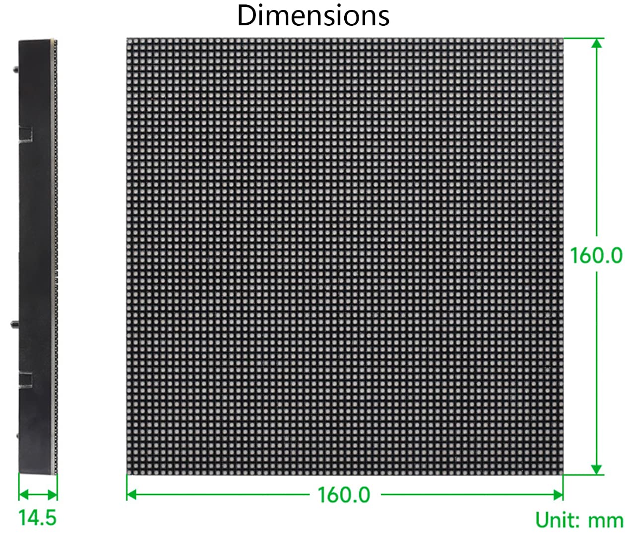 64x64 4096 Pixels RGB Full-Color LED Matrix Panel 2.5mm Pitch, Adjustable Brightness Chainable Design,Display Text/Colorful Image/Animation, Compatible with Raspberry Pi / Raspberry Pi Pico / ESP32