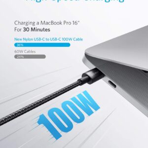 Anker USB C Hub, 556 USB-C Hub (USB4, 8-in-1) with 1.6ft USB4 Cable, 8K HDMI and DisplayPort & 8K@60Hz HDMI Cable, Ultra High Speed 4K@120Hz 48Gbps 6.6 ft & New Nylon USB C to USB C Cable 100W 10ft