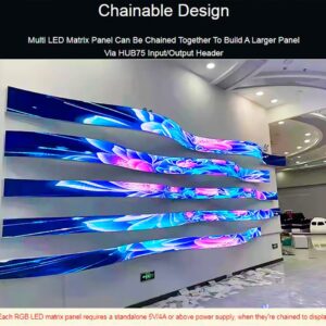 waveshare Flexible RGB Full Color LED Matrix Panel 96x48 4608 RGB LEDs, 2.5mm Pitch, Adjustable Brightness and Bendable PCB,Compatible with Raspberry Pi/Raspberry Pi Pico / ESP32