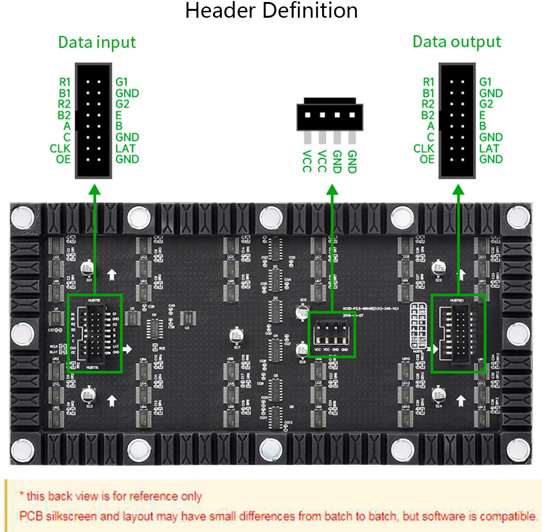 waveshare Flexible RGB Full Color LED Matrix Panel 96x48 4608 RGB LEDs, 2.5mm Pitch, Adjustable Brightness and Bendable PCB,Compatible with Raspberry Pi/Raspberry Pi Pico / ESP32