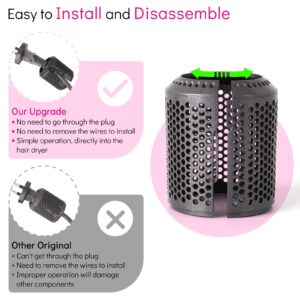 Hair Dryer Filter Replacement for Dyson Supersonic HD01 HD03 HD07 HD08 Models, Hair Dryer Outer Filter Repair Accessories (Metallic Gray)