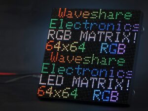 64x64 4096 pixels rgb full-color led matrix panel 2.5mm pitch, adjustable brightness chainable design,display text/colorful image/animation, compatible with raspberry pi / raspberry pi pico / esp32