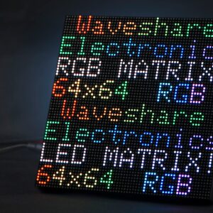 64x64 4096 Pixels RGB Full-Color LED Matrix Panel 2.5mm Pitch, Adjustable Brightness Chainable Design,Display Text/Colorful Image/Animation, Compatible with Raspberry Pi / Raspberry Pi Pico / ESP32