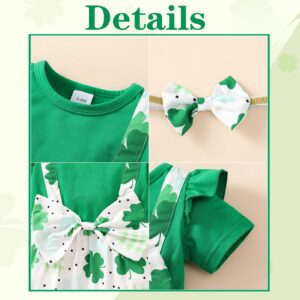 GRNSHTS Baby Girl Clothes 6-12 Months Saint Patricks Day Outfits One-Piece Snap Coverall Romper Newborn Photography Outfits(Green,6-12M)