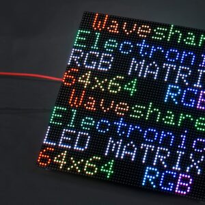 Flexible RGB Full-Color LED Matrix Panel 64x64, 4096 RGB LEDs, 3mm Pitch, Adjustable Brightness Chainable Design, Display Text/Colorful Image/Animation, for Raspberry Pi/Raspberry Pi Pico / ESP32