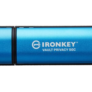 Kingston Ironkey Vault Privacy 50 USB-C 32GB Flash Drive | FIPS 197 Certified | XTS-AES 256-bit | BadUSB and Brute Force Protection | Mult-Password Option | IKVP50C/32GB