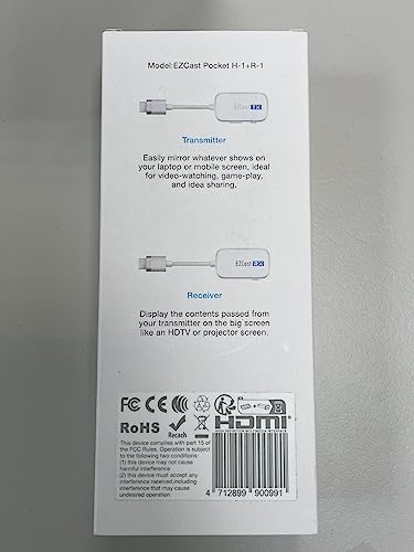 EZCast Wireless HDMI to HDMI Transmitter and Receiver, 1080P 60HZ, Screen Mirror and Extend to TV for Laptop/PC/PS5, 30m HDMI, 40m HDMI, 50m HDMI