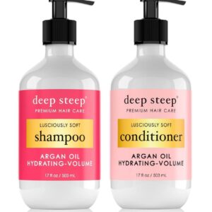 Deep Steep Shampoo & Conditioner, Premium Hair Care (Argan Oil- Hydrating Volume, 10 oz)