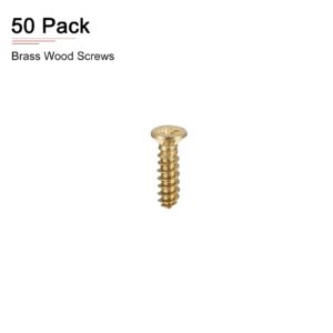 DTGN M2.5x10mm(DxL) Brass Phillips Wood Screws - 100Pack - Good for Wood Crafts, Furniture - Countersunk Head Self-Tapping Screw - Brass Tone