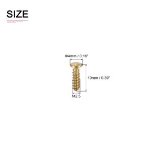 DTGN M2.5x10mm(DxL) Brass Phillips Wood Screws - 100Pack - Good for Wood Crafts, Furniture - Countersunk Head Self-Tapping Screw - Brass Tone