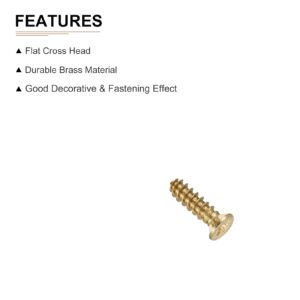 DTGN M2.5x10mm(DxL) Brass Phillips Wood Screws - 100Pack - Good for Wood Crafts, Furniture - Countersunk Head Self-Tapping Screw - Brass Tone