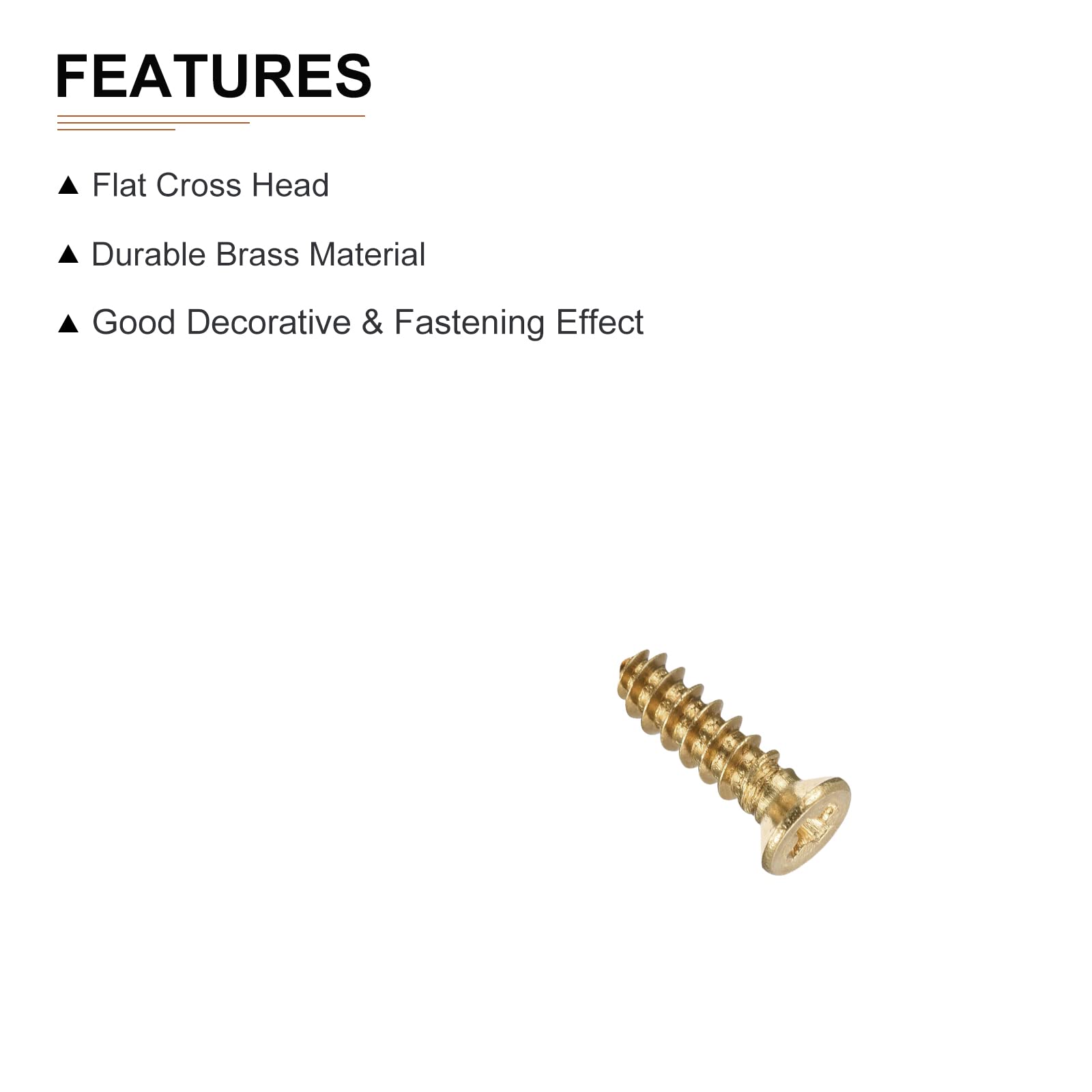 DTGN M2.5x10mm(DxL) Brass Phillips Wood Screws - 100Pack - Good for Wood Crafts, Furniture - Countersunk Head Self-Tapping Screw - Brass Tone