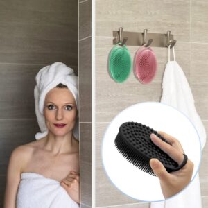 3 Pack Silicone Body Scrubber, Exfoliating Body Scrubber, Soft Silicone Loofah, Body Scrubber Fit for Sensitive and All Kinds of Skin, Rapid Foaming, Clean and Sanitary