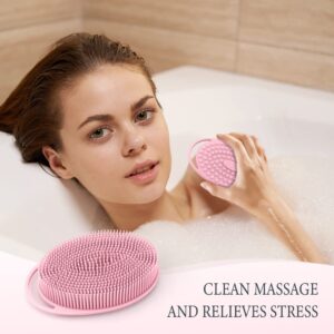 3 Pack Silicone Body Scrubber, Exfoliating Body Scrubber, Soft Silicone Loofah, Body Scrubber Fit for Sensitive and All Kinds of Skin, Rapid Foaming, Clean and Sanitary