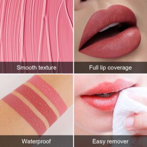 evpct 3Pcs Nude Pink Mauve Brown Matte Velvet Lipstick Set Long Lasting 24 Hours Matte Lip Stick Packs Lip Stain Gloss Makeup Set for Women labiales matte larga duracion 24 05#06#07#