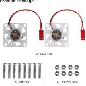 2/4pcs Raspberry Pi 4 Fan Raspberry Pi Cooling Fan Brushless CPU Quiet LED Cooling Compatible with Raspberry Pi 4/Pi 3/3B+/4B/Pi Zero w (2)