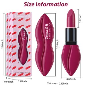 evpct 3Pcs Dark Purple Rose red Mauve Matte Velvet Lipstick Set Long Lasting Waterproof Smudge Proof 24 Hours Lip Stick Packs Lip Stain Makeup Set for Women labiales matte larga duracion 24 03#04#08#