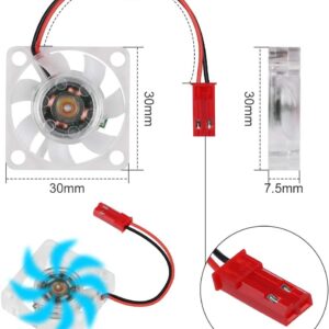 2/4pcs Raspberry Pi 4 Fan Raspberry Pi Cooling Fan Brushless CPU Quiet LED Cooling Compatible with Raspberry Pi 4/Pi 3/3B+/4B/Pi Zero w (2)