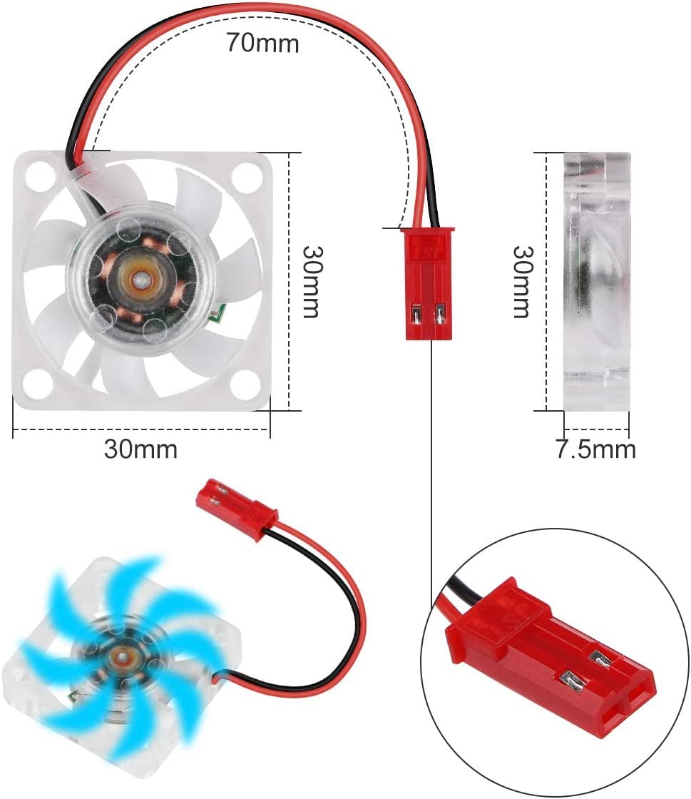 2/4pcs Raspberry Pi 4 Fan Raspberry Pi Cooling Fan Brushless CPU Quiet LED Cooling Compatible with Raspberry Pi 4/Pi 3/3B+/4B/Pi Zero w (2)