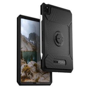 rokform – rugged ipad case 10.9-11 inch, magnetic case with roklock twist lock, compatible with ipad air 5 (2022), ipad air 4 (2020), and the ipad pro 11” 5th/4th/3rd gen (2021/2020/2018) - black