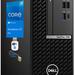 Dell OptiPlex 7090 SFF Desktop Computer, Intel Core i5-10500 Upto 4.5GHz - 32GB RAM, 512GB NVMe SSD + 1TB HDD Backup, Wi-Fi, Bluetooth, DVD, DisplayPort, HDMI - Windows 10 Pro (Renewed)