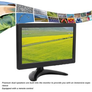 HD Monitor, Built in Speaker DVR Monitor Screen Remote Control Easy Installation TFT LCD with VGA Cable for Laptop (US Plug)