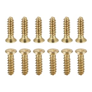 dtgn m2.5x10mm(dxl) brass phillips wood screws - 100pack - good for wood crafts, furniture - countersunk head self-tapping screw - brass tone