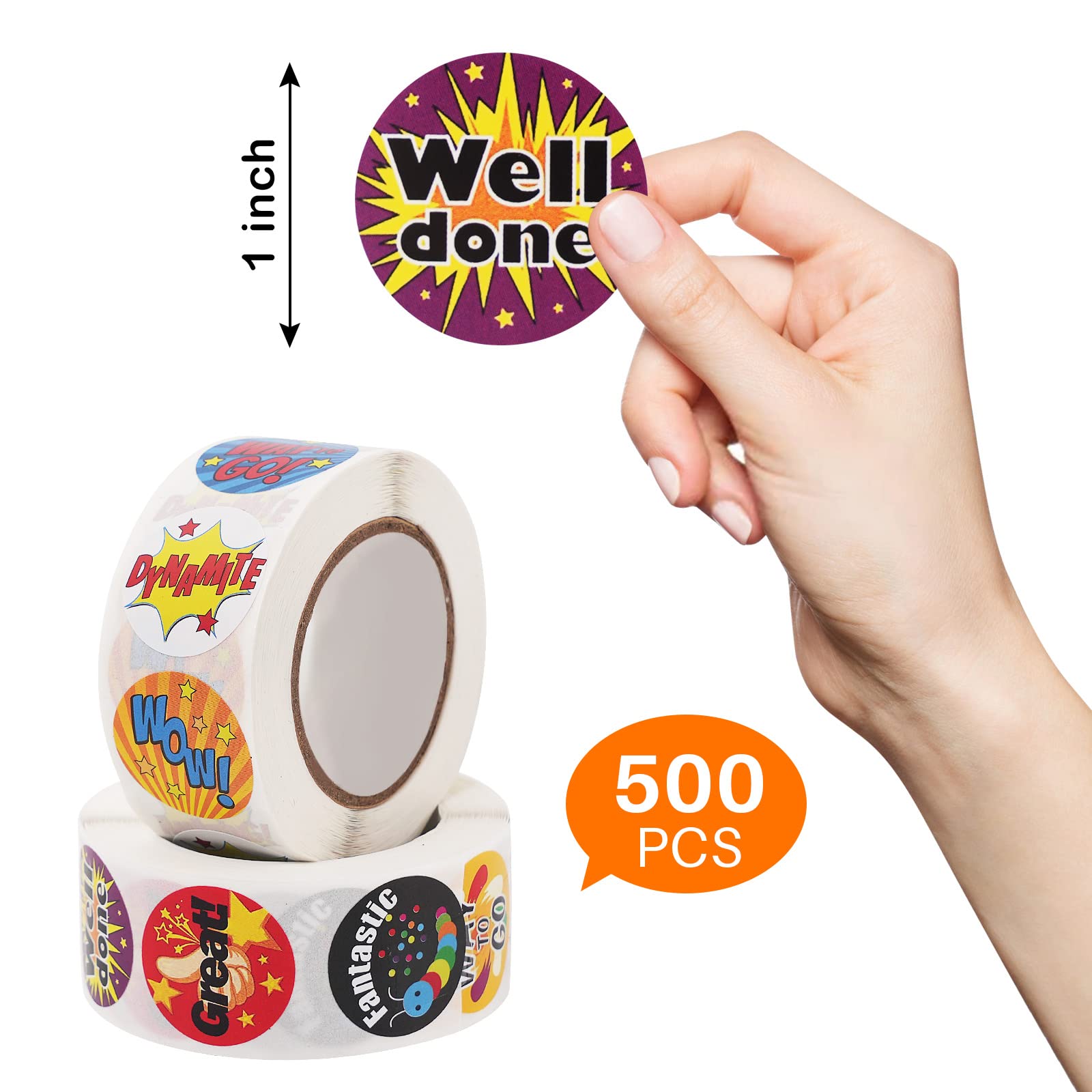 1000 Pieces Reward Stickers for Teachers,Fun Motivational Stickers Labels for Kids Students School Classroom in 16 Designs Styles (2 Rolls)