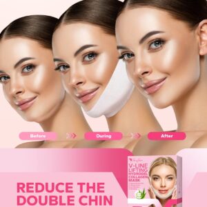 FairyFace V Line Lifting Mask, 5 Count Double Chin Reducer, Lifting Hydrogel Collagen Mask with Aloe Vera and Seaweed, Hydrating and Anti-aging, Creating a V-shaped Face Full of Vitality