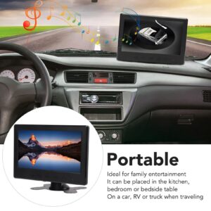 7 Inch TFT LED Screen Monitor, Portable HD Color Screen Display HD Multimedia Interface Dual Speakers for Home (US Plug)