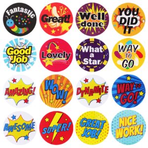 1000 pieces reward stickers for teachers,fun motivational stickers labels for kids students school classroom in 16 designs styles (2 rolls)