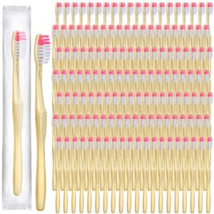 tessco 1000 pcs disposable toothbrushes bulk individually wrapped manual soft bristle travel toothbrushes single use toothbrush for homeless hotel toiletries camping office(yellow)