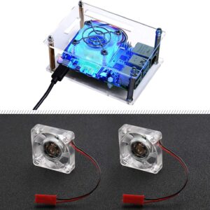 2/4pcs Raspberry Pi 4 Fan Raspberry Pi Cooling Fan Brushless CPU Quiet LED Cooling Compatible with Raspberry Pi 4/Pi 3/3B+/4B/Pi Zero w (2)