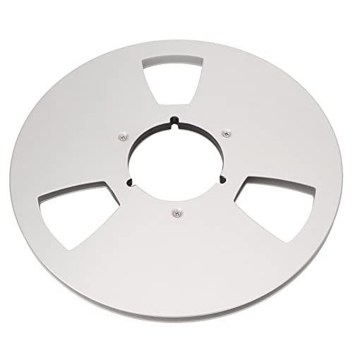 Aluminum Alloy Empty Tape Reel 1/4 10 Inch Empty Tape Reel Empty Disc Opening Machine Parts 3 Holes for Reel Tape Recorder Accessory (Silver)