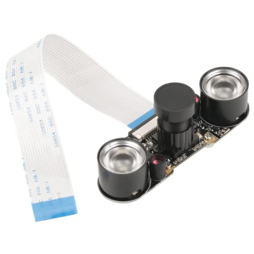 Socobeta 5MP Camera Module, OV5647 Chip Sensor 2592x1944 Resolution Clear Image Webcam Board with Dual LED Night Light for Raspberry Pi B 3 2