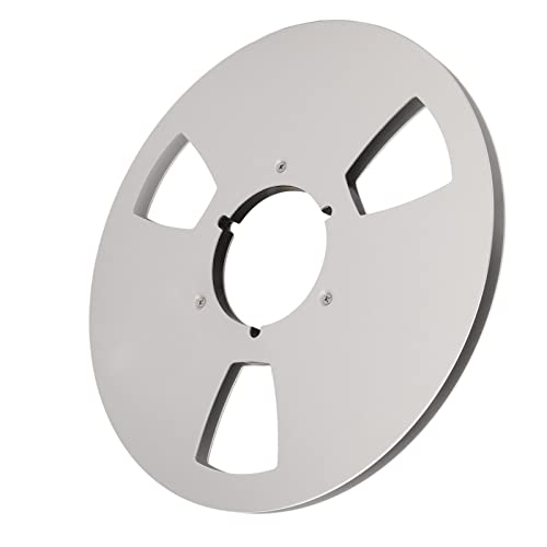 Aluminum Alloy Empty Tape Reel 1/4 10 Inch Empty Tape Reel Empty Disc Opening Machine Parts 3 Holes for Reel Tape Recorder Accessory (Silver)