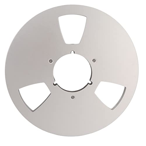 Aluminum Alloy Empty Tape Reel 1/4 10 Inch Empty Tape Reel Empty Disc Opening Machine Parts 3 Holes for Reel Tape Recorder Accessory (Silver)