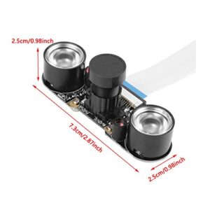 Socobeta 5MP Camera Module, OV5647 Chip Sensor 2592x1944 Resolution Clear Image Webcam Board with Dual LED Night Light for Raspberry Pi B 3 2