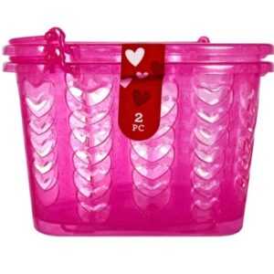 Heart Shaped Valentine's Day Pink Baskets Bundle of 4