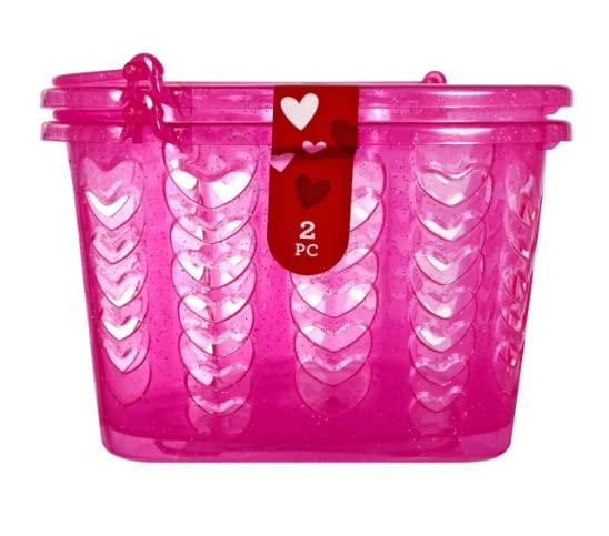 Heart Shaped Valentine's Day Pink Baskets Bundle of 4