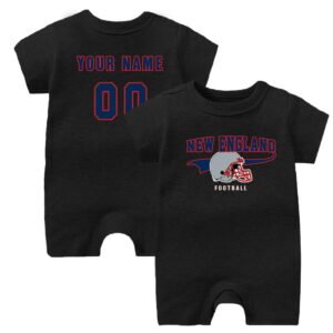 babywen custom new england baby football graphic jersey bodysuit personalized with name and number